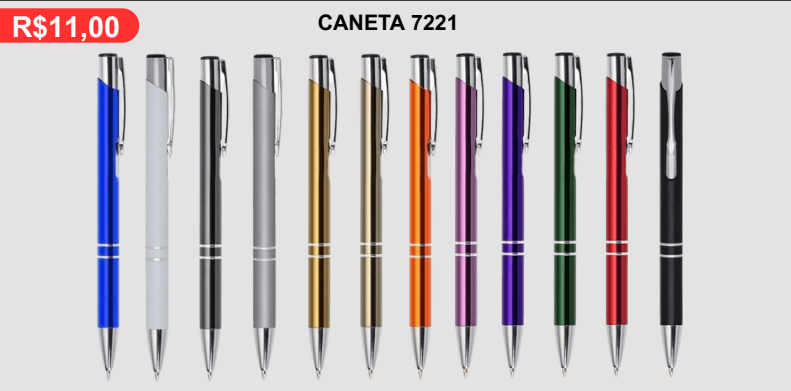 Caneta 7221 - Brinde personalizado da MV Personalizados