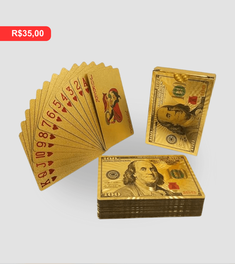 Baralho Dollar Gold - Brinde personalizado da MV Personalizados