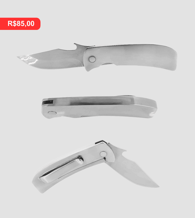 Canivete Premium XR-6 com Abridor de Garrafa - Brinde personalizado da MV Personalizados