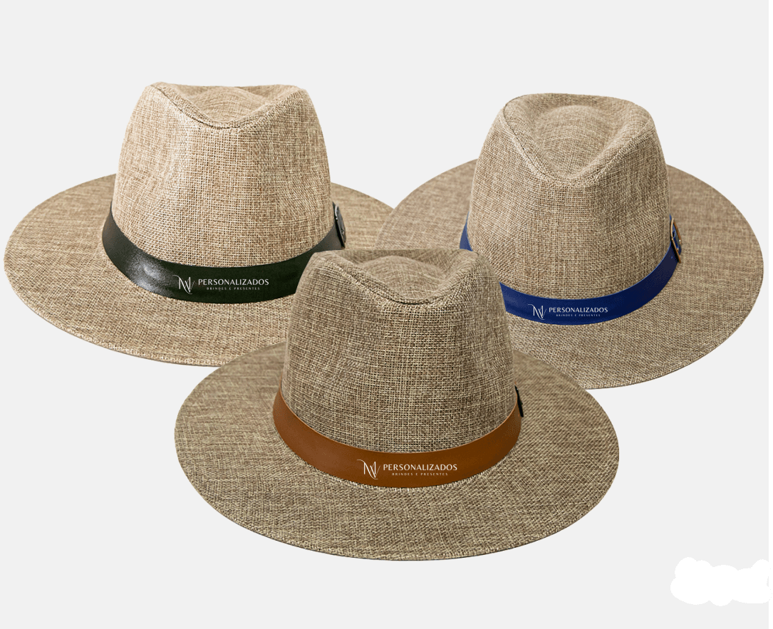 Chapéu Fibra de Bambu - Brinde personalizado da MV Personalizados