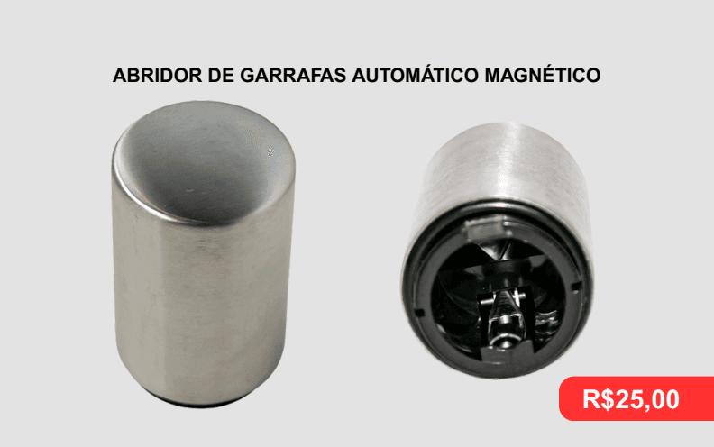 Abridor de Garrafas Automático Magnético - Brinde personalizado da MV Personalizados