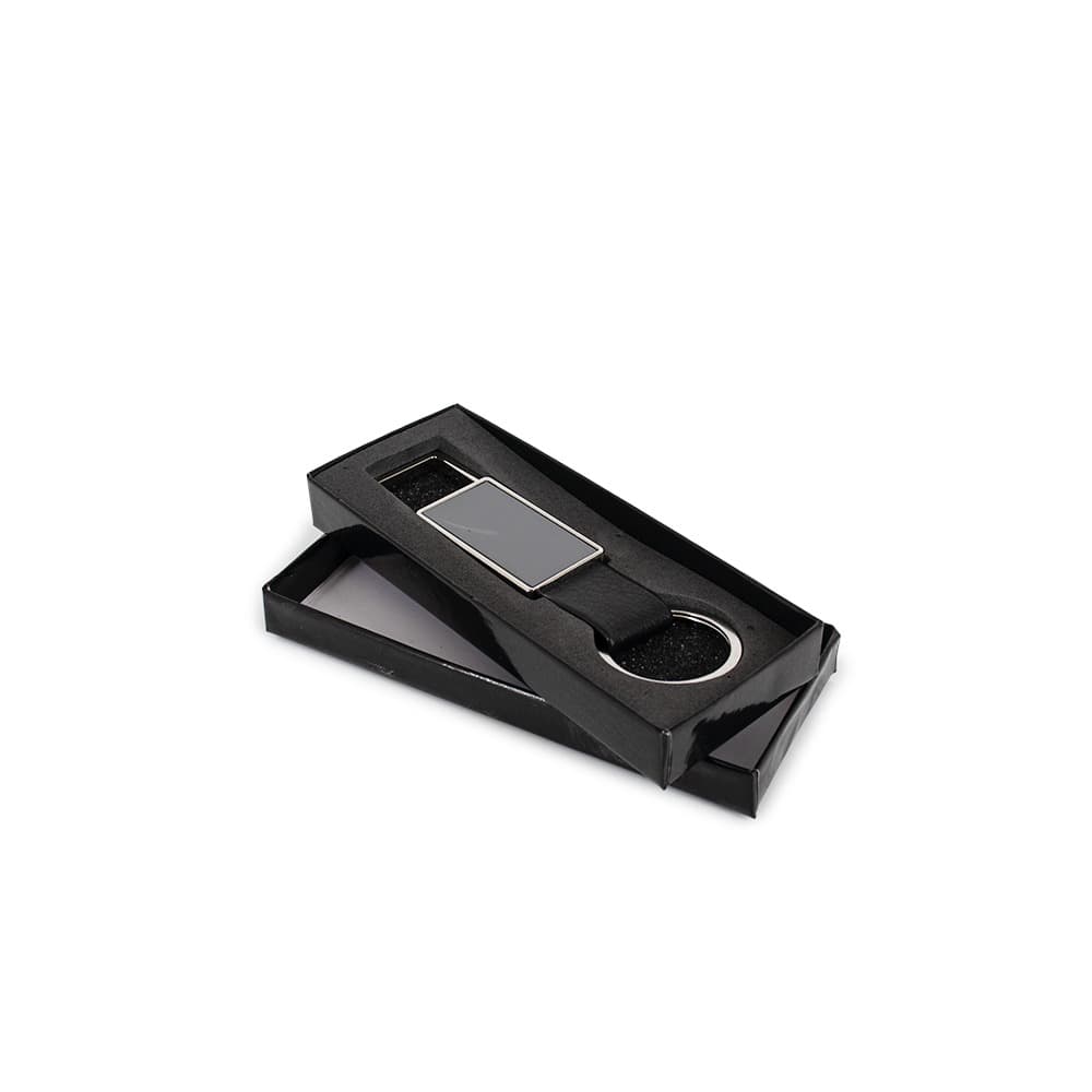 Chaveiro em Couro e Metal com Mosquetão - Brinde personalizado da MV Personalizados