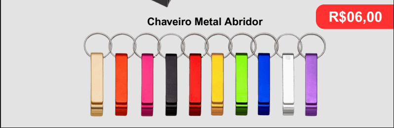 Chaveiro Metal Abridor - Brinde personalizado da MV Personalizados