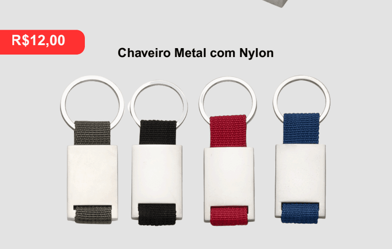 Chaveiro Metal com Nylon - Brinde personalizado da MV Personalizados