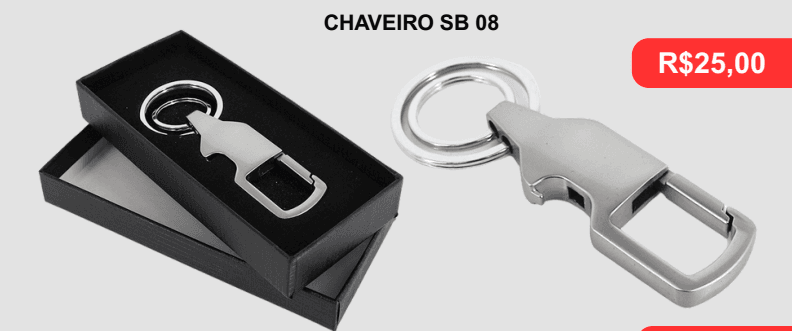 Chaveiro SB 08 - Brinde personalizado da MV Personalizados