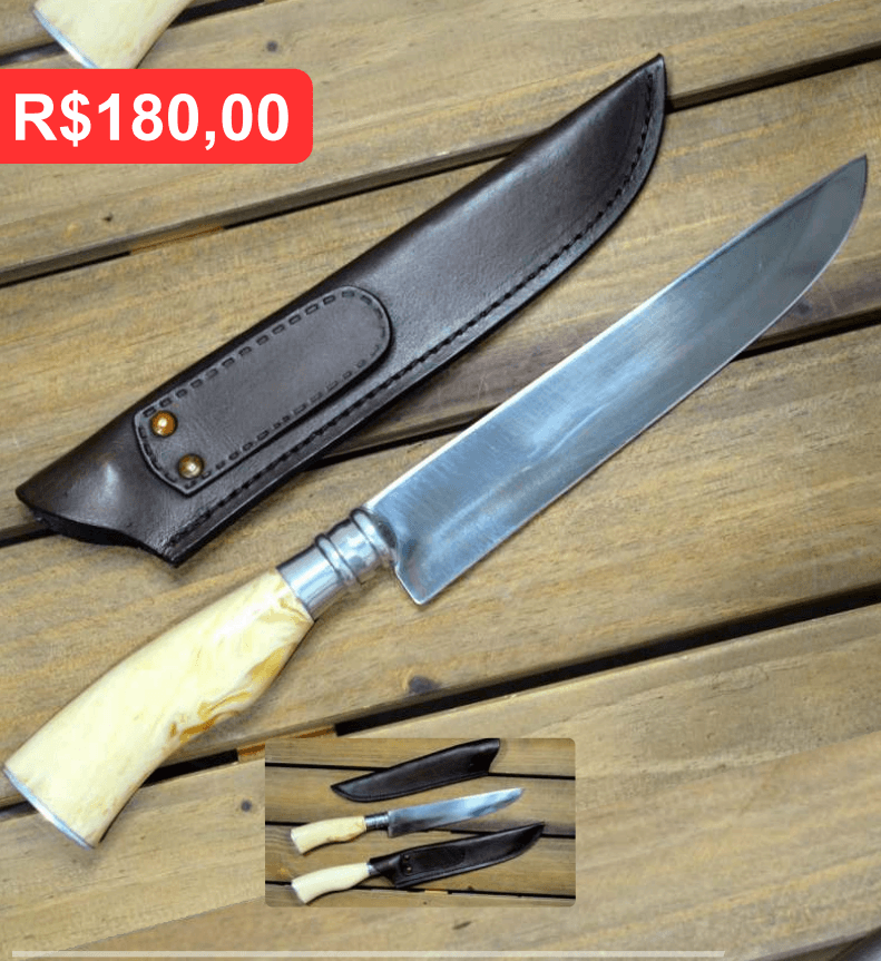 Faca 08 Especial SB – Resina Marfim - Brinde personalizado da MV Personalizados