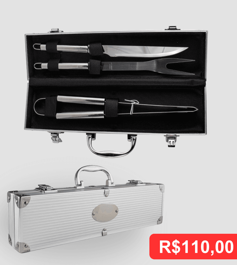 Kit Churrasco 3 Peças - Brinde personalizado da MV Personalizados