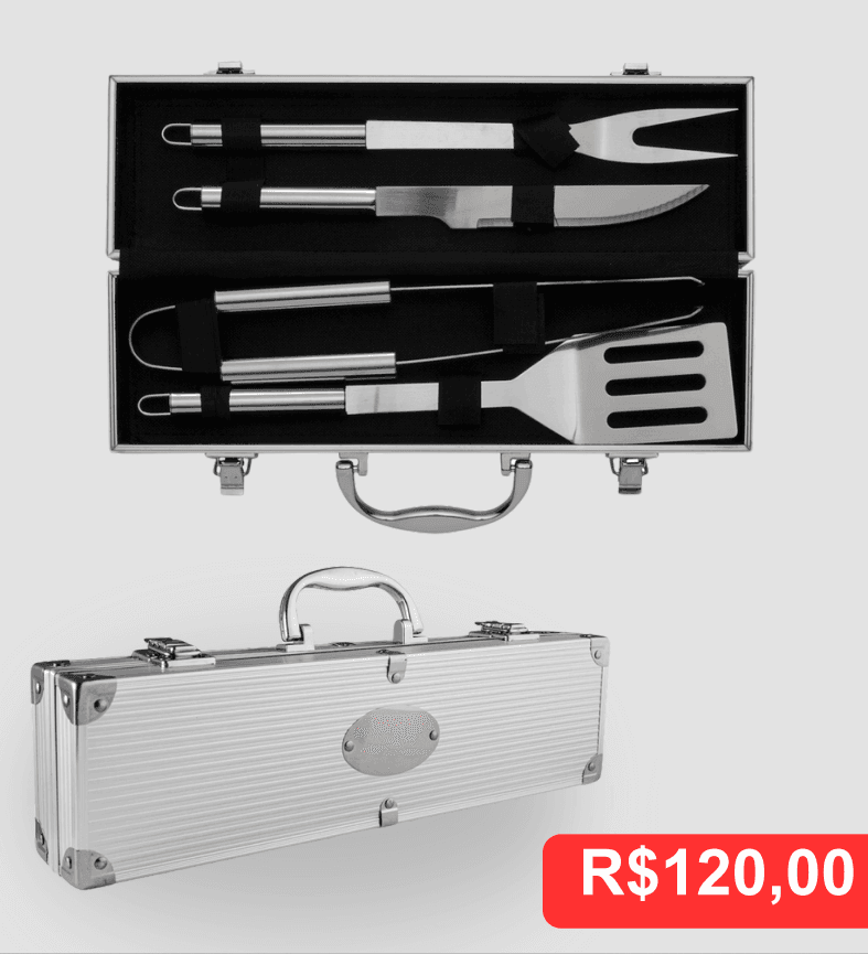 Kit Churrasco 4 Peças - Brinde personalizado da MV Personalizados
