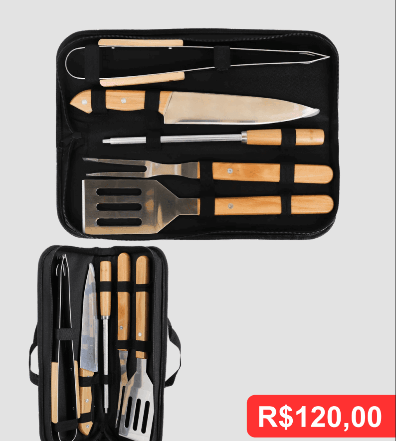 Kit Churrasco 5 Peças - Brinde personalizado da MV Personalizados
