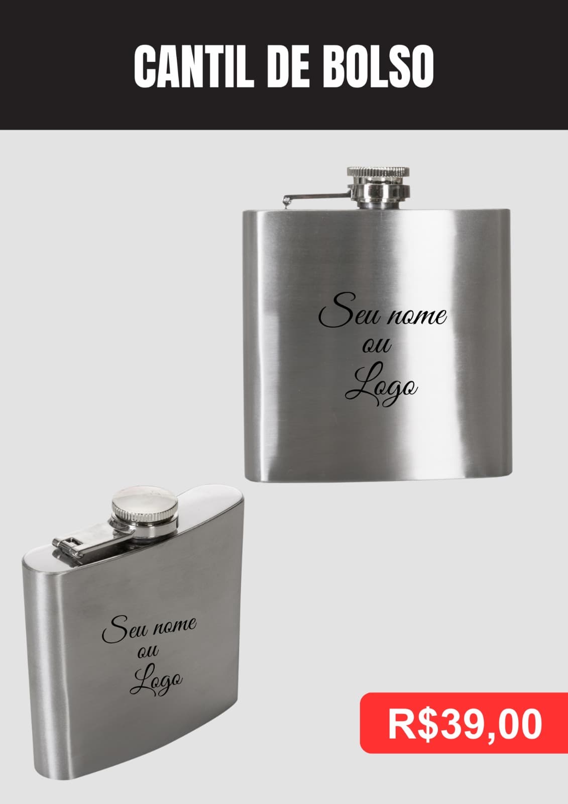 Cantil de Bolso - Brinde personalizado da MV Personalizados