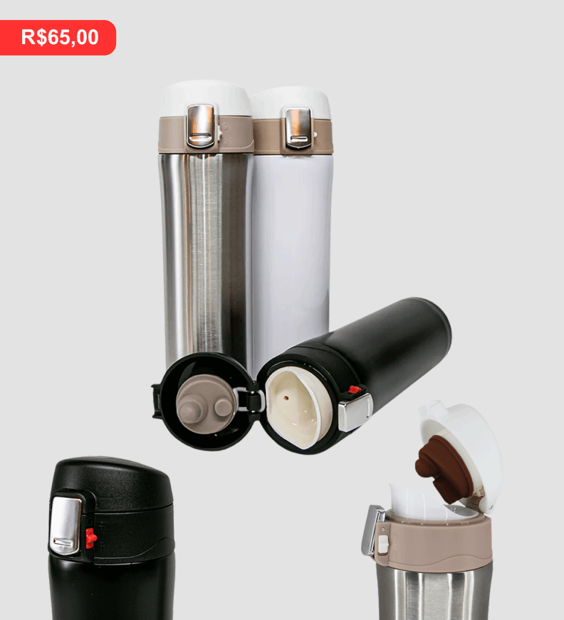 Garrafa Térmica Esporte 450ml - Brinde personalizado da MV Personalizados