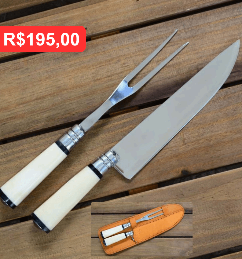 Faca 08G Osso com Bainha de Couro - Brinde personalizado da MV Personalizados